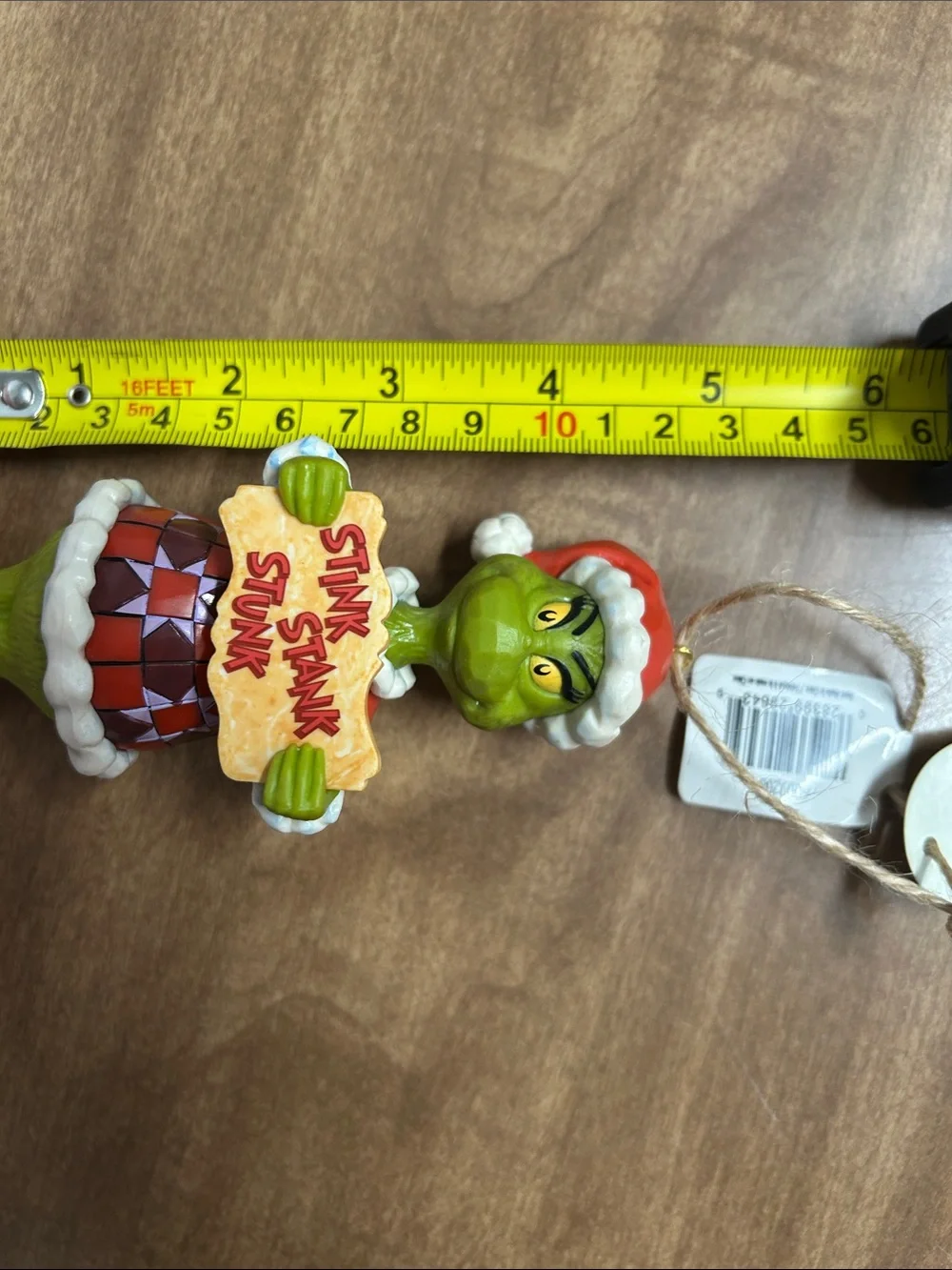 Grinch Christmas Ornament Stink Stank Stunk Santa Hat Whimsical Holiday Decor C